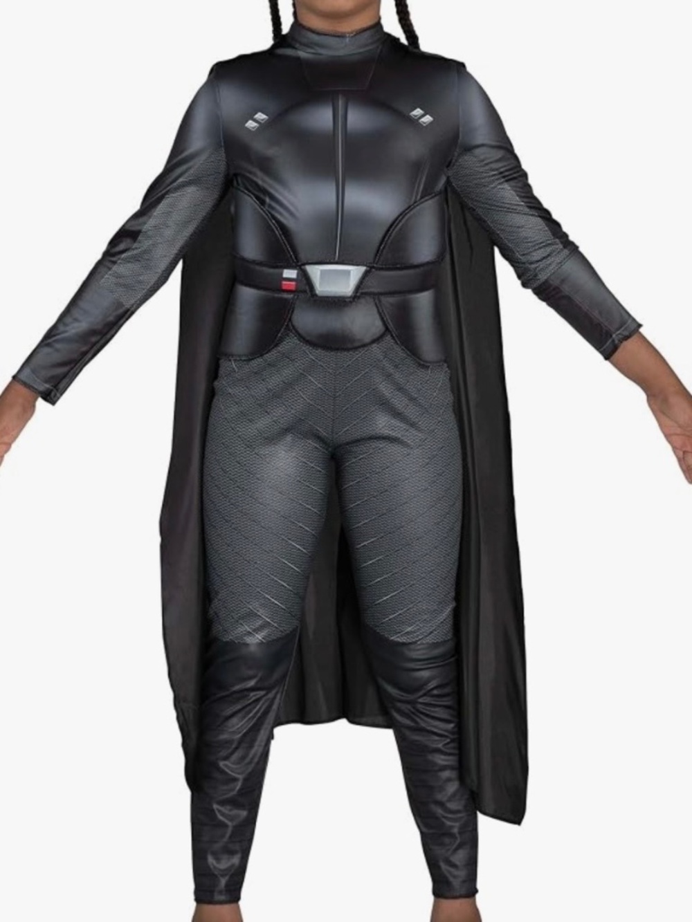 Star Wars Reva Official Youth Haloween Costume Printed Jumpsuit with Belt,Cape M